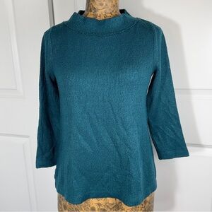 LOFT Teal Textured Knit Top